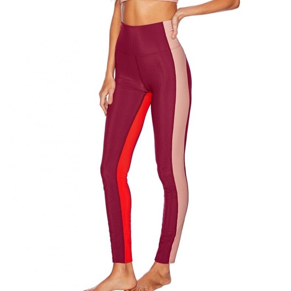 NEW Beach Riot Colorblock Legging Merlot - Picture 1 of 5